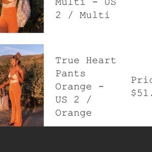 Size 2 stretchy orange pants from Princess Polly. Worn once, no imperfections